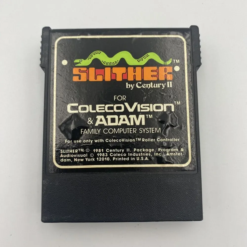 COLECO & ADAM Slither GAME CARTRIDGE‎ 1983 ColecoVision VINTAGE Computer Video